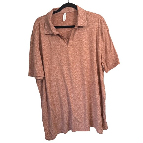 Stylus Mens XL Heathered Rust Short Sleeve Polo Shirt 92% Polyester 8% Spandex L - Picture 1 of 7